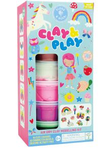 Ярка Детски творчески комплект Floss & Rock с глина Rainbow Fairy кутия с еднорог, дъга и сърца, включва 10 глина за моделиране на контейнери; идеална за деца на възраст 6+.