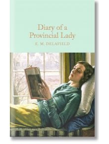 Изданието на Macmillan Collector's Library на "Дневникът на една провинциална дама" има корица с жена, която чете до прозореца, облечена в зелена блуза и жълта пола, огряна от слънчева светлина, докато се излежава на дивана.