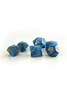 Комплект зарчета Dice4Friends: Dice Set - Azure/Gold, 7 бр. - Dice4Friends - Dice4Friends - 798003860522