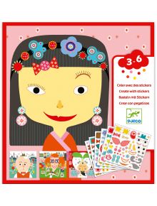 Творчески комплект със стикери Djeco - Физиономии - Djeco - Djeco - Момиче, Момче - 3070900089341