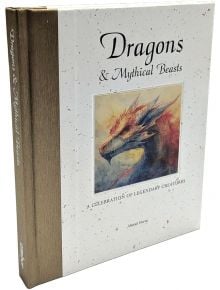 Дракони и митични зверове" е книга с твърди корици с илюстрация на дракон, златен гръбнак и подзаглавие "Празник на легендарните същества" от Аластър Хорей, в която са представени очарователни митични същества.