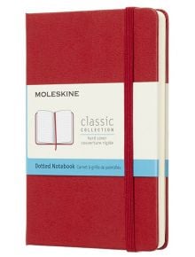 Джобен червен тефтер Moleskine Classic Red Scarlet Dotted с твърди корици и листа на точки - Moleskine - Moleskine - Жена - Moleskine - Classic - 8058341715321
