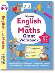 Usborne English and Maths Giant Workbook 8-9 - Usborne - Момиче, Момче - Usborne Publishing Ltd - 9781805310013