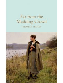 На корицата на "Далеч от безумната тълпа" (Macmillan Collector's Library) е изобразена жена в селско облекло с овчарска каручка край езеро, пасящи наблизо овце и дървета на заден план.