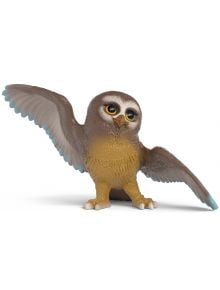 Фигурка Schleich: Бухалът Мюриел - симпатично бухалче с големи очи, кафяви пера и светла гушка, разперило едното си синьо крило като любопитен герой от "Академия за магически животни".