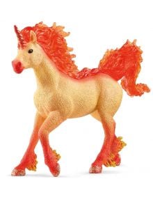 Фигурката Schleich: Огнен еднорог жребец е кремаво еднорогче с оранжево-червена грива, блещукащи копита и лъскав червен рог-перфектно попълнение към колекцията на Schleich.