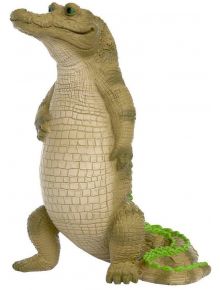 Фигурка Schleich: Рик крокодила - стояща играчка със светлокафяво тяло, закръглено коремче и зелени петна на опашката, позираща на два крака - идеална за всички колекция животни или почитатели на фигурки Schleich.