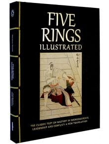 Five Rings Illustrated е книга, на чиято корица е изобразен самурай с два меча, а подзаглавието е: "Класическият текст за майсторство в боравенето с мечове, бойните изкуства, лидерството и конфликтите": Нов превод на Миямото Мусаши.