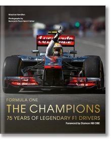 Шампион от Формула 1 празнува в автомобил Vodafone McLaren на корицата на "Формула 1: Шампионите - 75 години легендарни пилоти от Формула 1", в която са показани емблематични моменти от 75 години легендарни пилоти от Формула 1.
