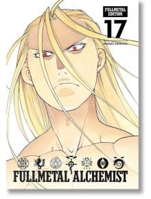 Корицата на „Fullmetal Alchemist: Fullmetal Edition“, том 17, представя впечатляващ герой с дълга коса, наситено червени очи и гола горна част на тялото. В долната част са изобразени символи от мангата и заглавието, което превръща този ремастериран том в 