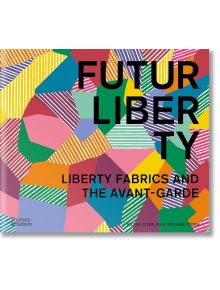 Корица на FuturLiberty от Естер Коен и Ричард Корк с ярък абстрактен геометричен модел, вдъхновен от авангардното изкуство.