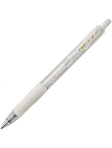 Гел химикалка Pilot Pastel G2 - 07, бяла с прозрачен корпус, бяла дръжка, клипс и край със златна марка на клипса. Върхът е удължен, за да се покаже белият гел за зареждане.