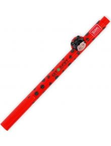 Legami Milano "Гел химикалка с животинче - Ladybug" представлява червена химикалка с черни точки, усмихната фигурка калинка и текст GET LUCKY в черно и зелено. Името на марката е върху капачката.