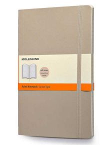 Голям бежов тефтер Moleskine с меки корици, линиран - Moleskine - 9788867323623