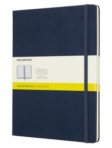 Голям тефтер Moleskine Classic Blue Sapphire с твърди корици и листа на малки квадратчета - Moleskine - Moleskine - Жена, Мъж - Moleskine - Classic - 8058341715444
