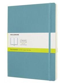 Голям пастелно-тюркоазеносин тефтер Moleskine Classic с меки корици и нелинирани страници - Moleskine - Moleskine - Жена, Мъж - Moleskine - Classic - 8058341715567