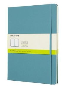 Голям пастелносин тефтер Moleskine Classic Reef Blue с твърди корици и нелинирани страници - Moleskine - Moleskine - Жена, Мъж - Moleskine - Classic - 8058341716083