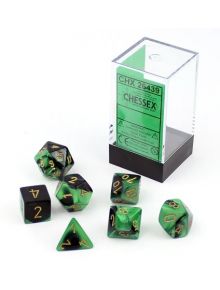 Комплект зарчета за ролеви игри Chessex: Gemini Polyhedral зелени, 7бр. - Chessex - Chessex - 601982022990