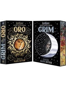 Мрачните и Оро: Оро със златно слънце, Грим с полумесец - всяка на богато украсен черен фон, подчертан със злато и сребро.