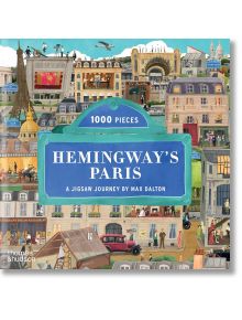 Пъзел Thames & Hudson: Hemingway's Paris, 1000 части включва илюстрации на Париж с известни забележителности, кафенета и хора, създадени от Мак Далтън.