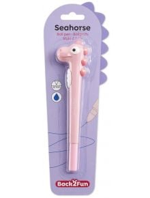 Химикалка Miquelrius Back2fun Seahorse Pink е розова химикалка с морско конче в пластмасова опаковка с икона на върха 0,7 мм, анимационни детайли и логото на Back2Fun -идеален ученически аксесоар за всеки чин!.