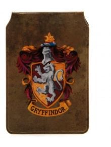 Калъф за карти ABYstyle Harry Potter - Gryffindor, с герб на дома на Грифиндор, лъв и надпис "Gryffindor" върху банер-перфектен избор за фенове.