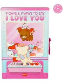 Календар със 7 изненади Legami: пастелен дизайн с меченце до кран-машина, пълен със сърца и плюшени мечета-идеален подарък за Свети Валентин с 7 начина да кажеш "Обичам те"!.