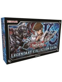 Кутия на Legendary Collection Kaiba Карти за игра Yu-Gi-Oh, с аниме герой с кафява коса и механичен дракон отпред, налична в книжарница Orange. Логото на KONAMI е в горния ляв ъгъл.