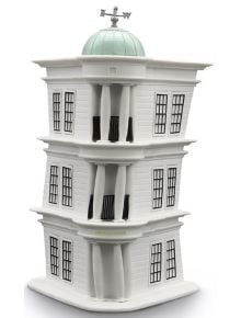 Касичка ABYstyle Harry Potter - Gringotts е керамичен модел на банка Гринготс с колони, зелен купол и златен надпис-чудесен подарък за фенове и перфектна Хари Потър касичка.