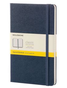 Класически син тефтер Moleskine Classic Blue Sapphire с твърди корици и листа на малки квадратчета - Moleskine - Moleskine - Жена, Мъж - Moleskine - Classic - 8051272893762