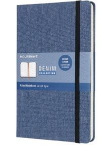 Класически тефтер Moleskine Limited Editions Denim Antwerp Blue с твърди корици и линирани страници - Moleskine - Moleskine - Жена, Мъж - Moleskine - Denim - 8058647626246