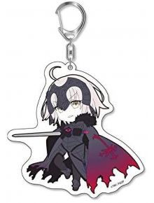 Акрилен ключодържател Pikuriru: Fate/Grand Order, асортимент - чиби стил аксесоар с герой в черна броня и червено-черен плащ, бяла коса и жълти очи. Перфектен за фенове и колекционери!.