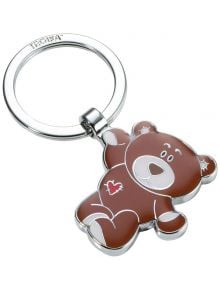 Метален ключодържател Troika - Мече Bruno с чаровно кафяво мече, усмихнато личице и малко червено сърце - перфектен аксесоар за ключове или мил подарък.