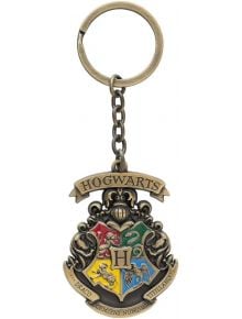Ключодържател Grupo Erik Harry Potter - Hogwarts в бронзов цвят с емблема на Хогуортс, четири секции за всеки дом и лента "Draco Dormiens Nunquam Titillandus" - перфектен за фенове на Хари Потър.