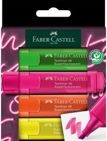 FC К-КТ ТЕКСТМАРКЕРИ 1546 4 ЦВ. НЕОН, КАРТ. КУТИЯ - Faber-Castell - Faber-Castell - 4005402546008