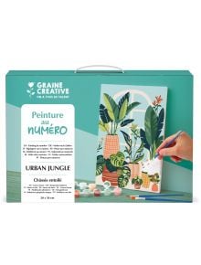 Комплект за рисуване по номера Graine Creative - Градска джунгла 20 x 30 см включва платно с илюстрация на градска джунгла, боички и четки - идеален избор за рисуване по номера.