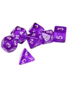 Комплект зарчета за настолни игри Dice4Friends: Dice Set - Purple/White Pearl, 7 бр. - Dice4Friends - Dice4Friends - 798003860584