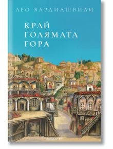 На корицата на книгата "Край голямата гора" е изобразен старият град на хълма, вдъхновен от Тбилиси, с цветни селски къщи и теракотени покриви. Заглавието се появява на български език на фона на синьо небе.