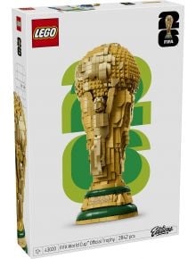 Кутия с LEGO Editions „Официален трофей на Световното първенство на ФИФА“: златен трофей от 2842 части, комплект 43020, за възраст 12+.