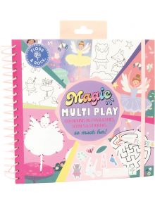 Магическа книжка Floss & Rock - Enchanted Magic Multiplay е жива книжка със спирала за занимания с балерини, стикери, страници за оцветяване, игри и сцени върху живата корица за безкрайно творческо забавление.