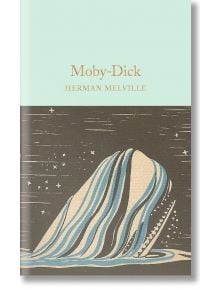 Моби-Дик" (Macmillan Collector's Library) е с корица с голям бял кит на фона на звездна нощ - идеално класическо издание за подарък за почитателите на Херман Мелвил.