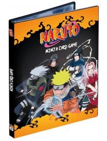Оранжева Папка за съхранение за карти Naruto TCG, 9 Pocket Portfolio папка с Наруто, Саске, Сакура и Какаши в екшън пози на корицата от поредицата игри с карти нинджа.