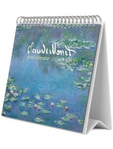 Настолен календар Grupo Erik - Моне, 2026 година е настолен календар със спираловидна подвързия с подписа на Клод Моне и картина с водни лилии на корицата в сини, зелени и розови тонове.