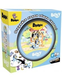 Кутията на „Настолна игра: Dobble Bluey“ е украсена с героите от „Bluey“ пред къща, както и с логата на Dobble и Bluey, а също така съдържа информация за играта на български език. Тази забавна детска настолна игра е идеална за цялото семейство и носи радо