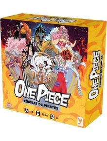 Кутията за настолна игра One Piece: Пиратска битка е оранжева и включва популярни герои от One Piece, предназначена е за 2-6 играчи на възраст 7+, като времето за игра в тази тактическа стратегическа игра е 45 минути.