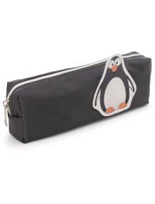 Несесер Ниси - Пингвинът Хорхе: стилен антрацитен несесер с бял цип и сладък пингвин, идеален ученически аксесоар.