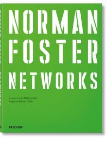 Яркозелена корица на "Норман Фостър: Мрежи" е представено заглавието с удебелени бели шаблонни букви, с есета за архитектурните влияния на Норман Фостър и въведение от Филип Джодидио. Издателство Taschen.