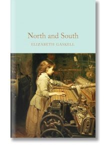 Корицата на "Север и Юг" (Macmillan Collector's Library) изобразява младо момиче, работещо на стан в затънтена фабрика, което отразява индустриалната тематика на романа.