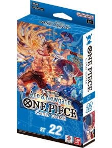Карти за игра One Piece: Стартер дек Айс и Нюгейт ST-22 - официален продукт с героите Айс и Белобрадия, подходящ за фенове на One Piece над 6 години.