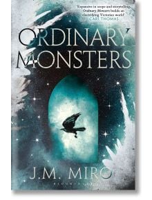 Корицата на книгата "Обикновени чудовища" (The Talents Trilogy, Book 1) изобразява силует на тъмна птица, прелитаща през светещ кръг със звезди и синьо-зелени облаци, което напомня за мистериозния свят на надарените деца във викторианското фентъзи. Включв